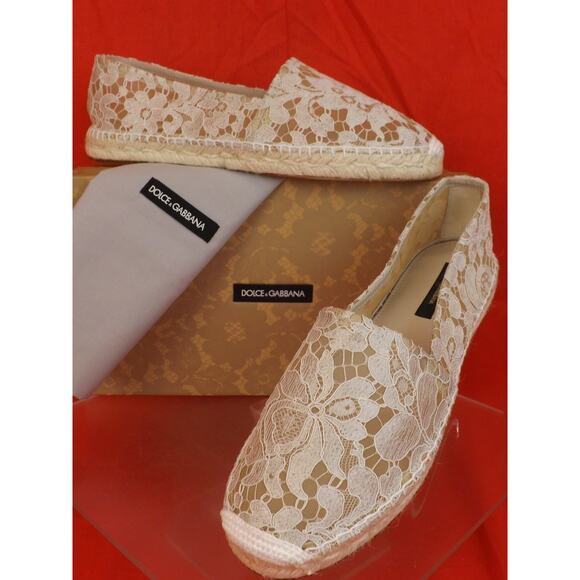Dolce & Gabbana Shoes - NIB DOLCE & GABBANA OFF WHITE ICE FLORAL PRINT LACE ESPADRILLE FLATS 40 $ 545